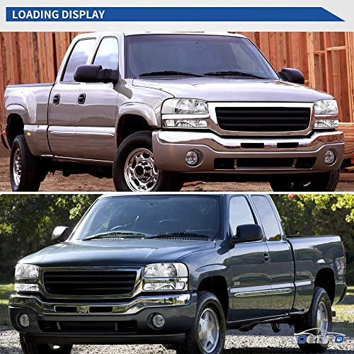 Image of OEDRO Headlights Compatible with 1999-2006 GMC Sierra Clear Lens | Clear Reflector, Chrome Housing, Driver and Passenger Side, PC Lens, Fully Sealed, Bright Beam, Impact-Proof