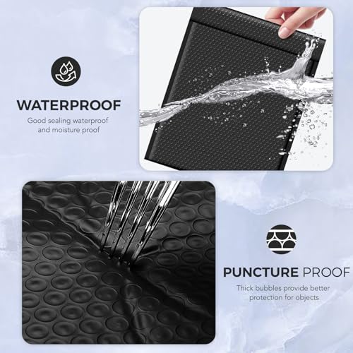 Image of Metronic Large Bubble Mailers 12x15 Inch 40 Pack Padded Envelopes Black | Waterproof Bubble Envelopes Self Seal Opaque Cushioning Mailer Shipping Bags for Clothes, Books, Jewelry, Makeup Supplies