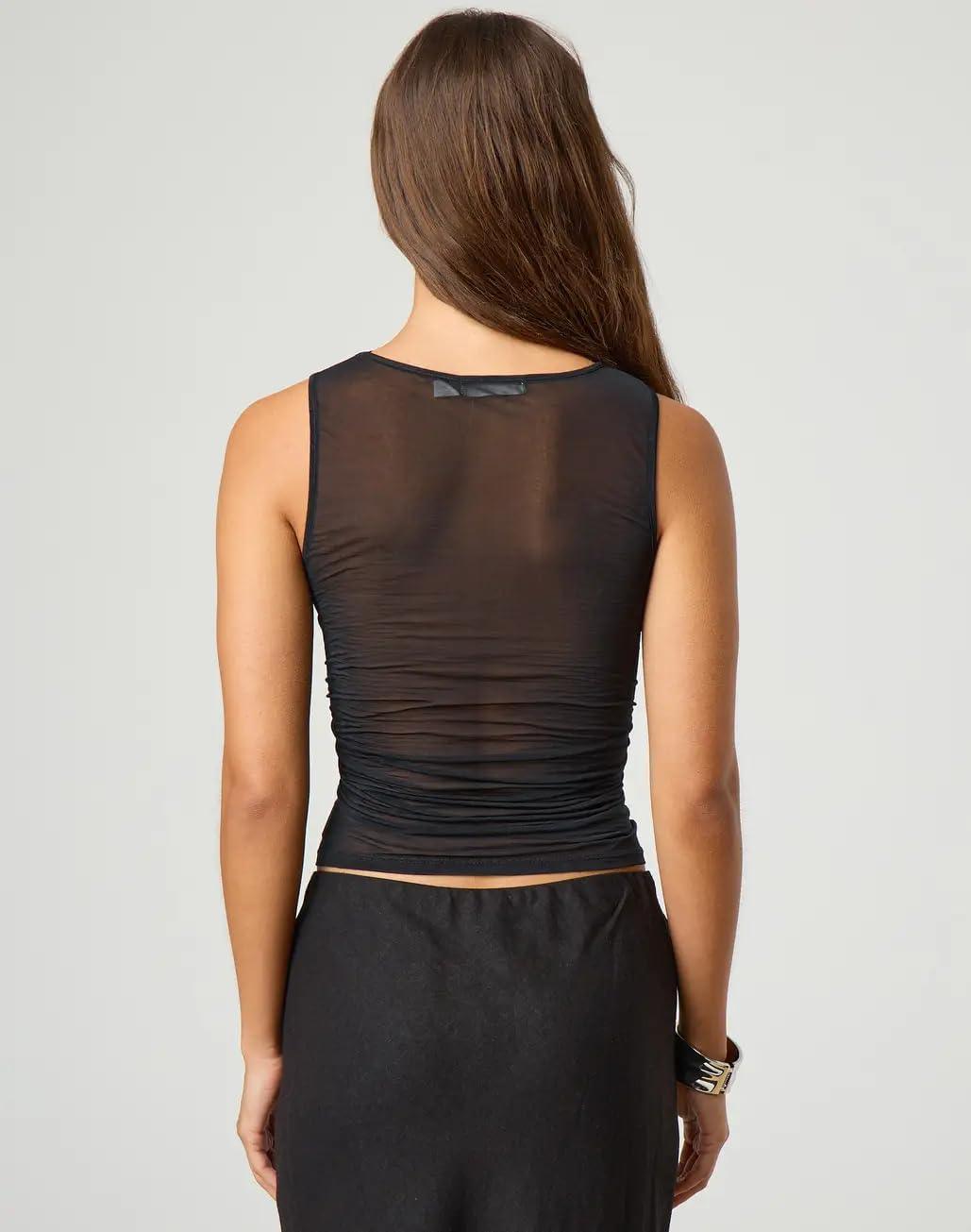 Women Sheer Mesh Tank Top Sleeveless See Through Camisole Layering Undershirt Sexy Summer Y2k Going Out Cami Tops - Image 2