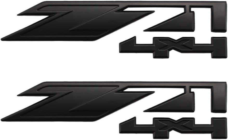 UpAuto 2 Sets GMC Chevy Silverado Z71 4x4 Emblems Badge OEM New 1500 2500 3500 Decal (Black)