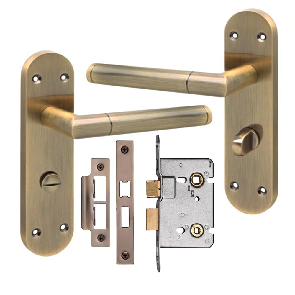 Golden Grace Victorian Bathroom Door Handles with Mortise Lock