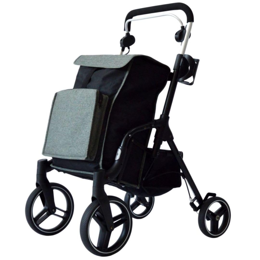 Urban Rollator de aluminio Basket XL, para Ancianos Rollator, Ajustable de 99 a 105 cm, 4 Ruedas, perfecto para hacer la compra, producto sanitario, con sistema de frenado.