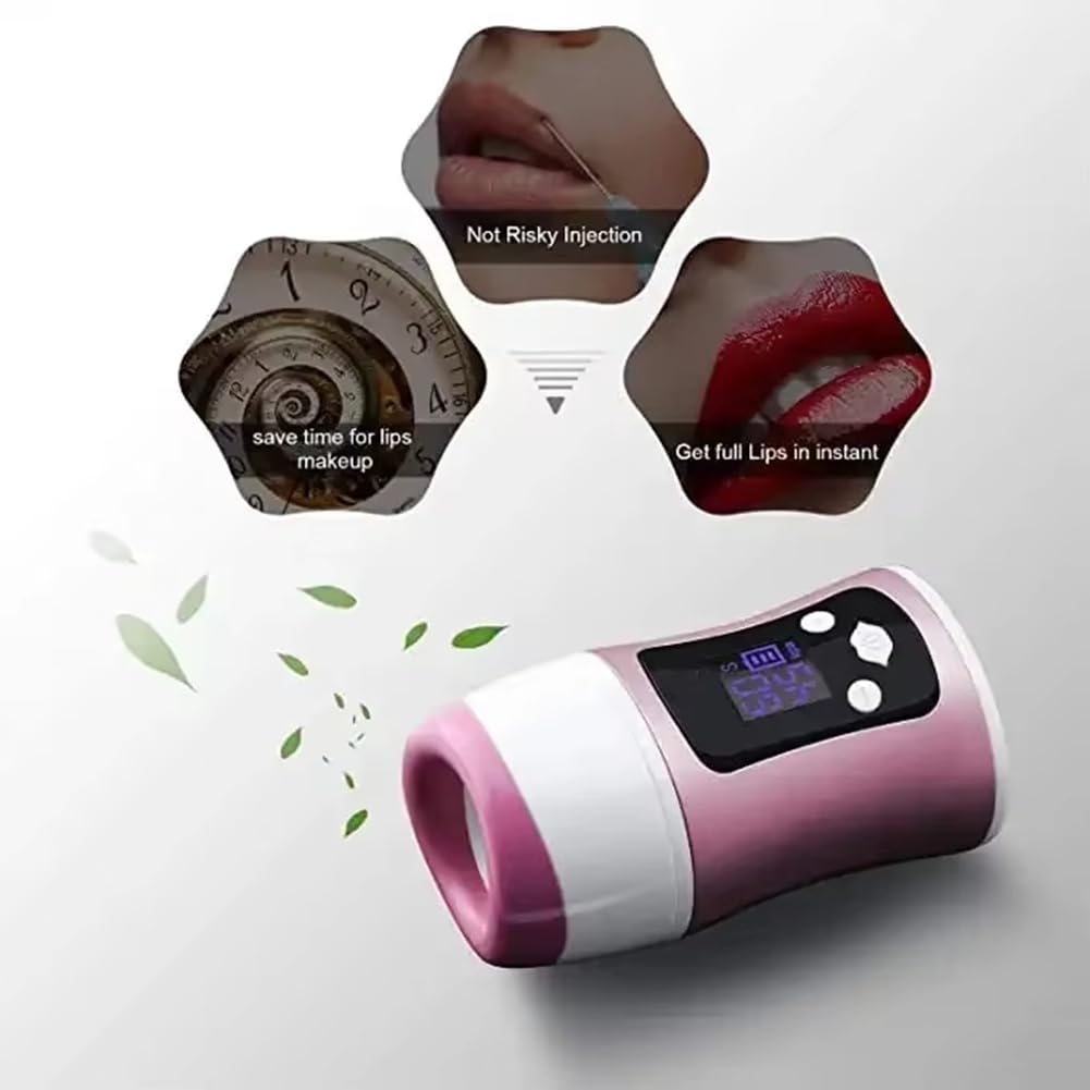 Masseur à Lèvres Portable en Silicone Électrique Pullat à Lèvres avec Amplificateur LED Light Therapy, Instrument pour Réduire les Lignes de Lèvres
