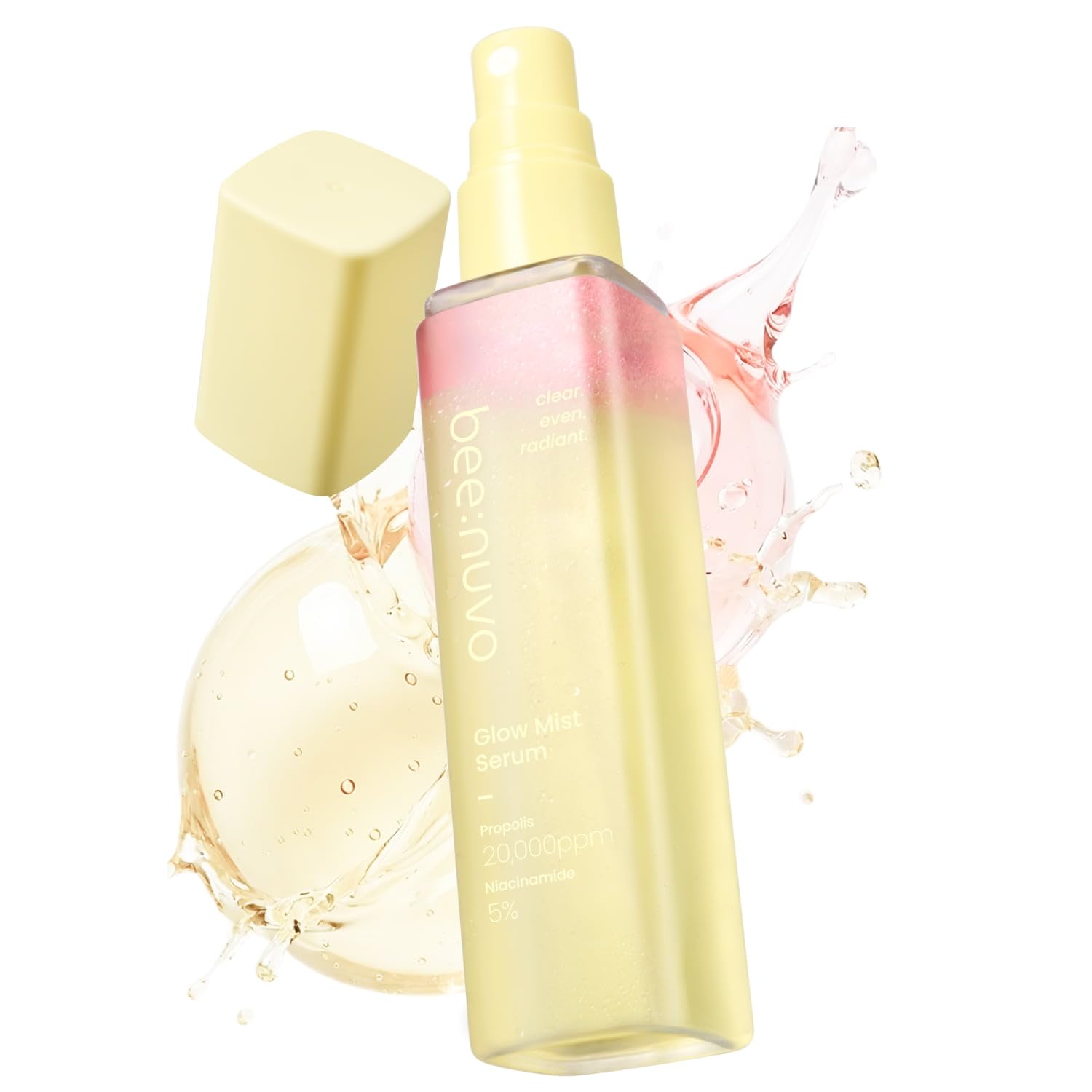 Glow Mist Serum, Propolis 20,000 ppm, Niacinamide 5%, Hyaluronic Acid, Hydrating Face Mist, Lightweight Serum, Non-Comedogenic, For Sensitive Skin, Korean Skin Care (2.70 fl oz)