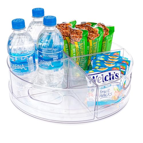 Oizeir Lazy Susan Turntable - Clear Acrylic, Removable Sections, ...