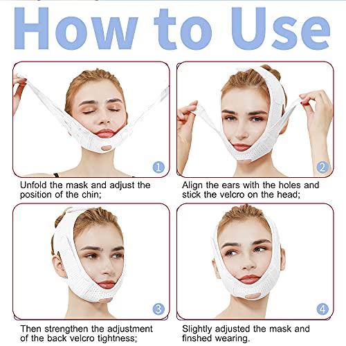 Alça de emagrecimento facial, máscara de levantamento de linha V, redutor de queixo duplo, reutilizá