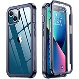 Red2Fire Designed for iPhone 13 Case, with Built-in Screen Protector 360° Full Body Protective Cover Heavy Duty Lightweight Slim Shockproof Clear Phone Case for iPhone 13 6.1 inch (Seablue)