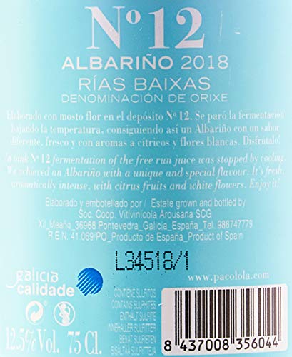 Miniatura 5 de Paco Lola N 12 Vino Blanco, 6 Botellas De 75 Cl, Total: 4500 Ml