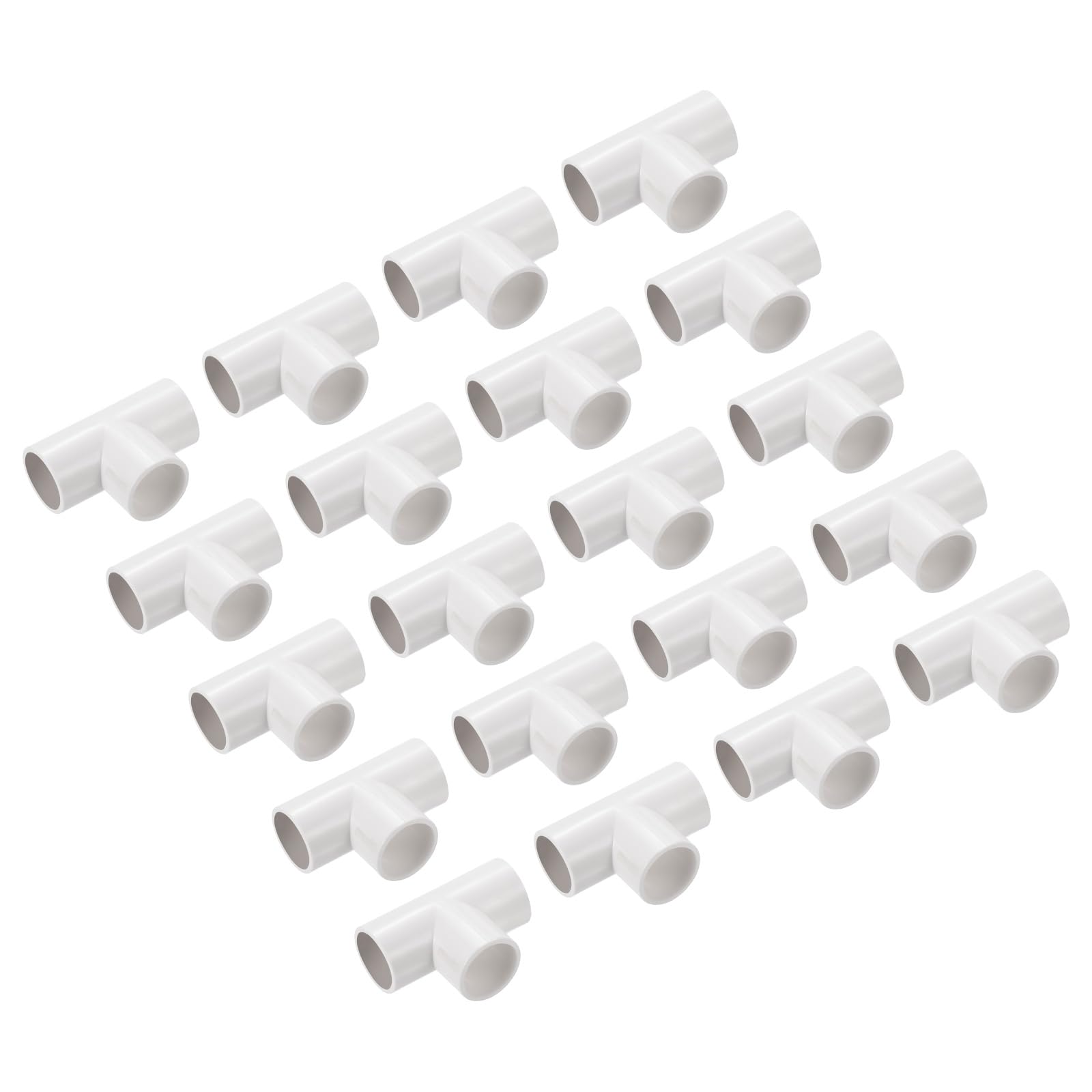 QUARKZMAN Acoplador de Tubo de PVC en Forma de T para Conducto, Conector de Acoplamiento de 3 Vías, Color Blanco, 16 mm, para Conducto Eléctrico de Jardín, Paquete de 30