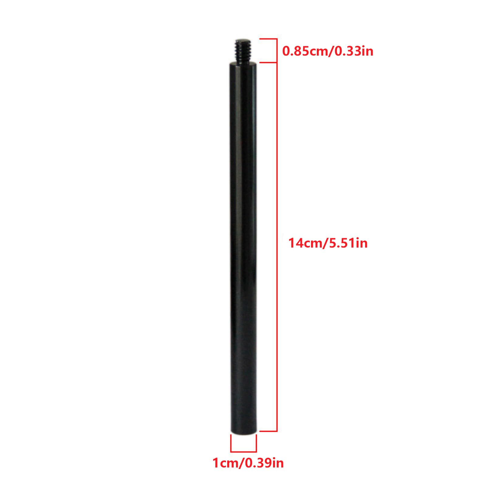 Varilla de extensión extensible para trípode con rosca estándar de 1/4 pulgadas para ajustes de altura del trípode