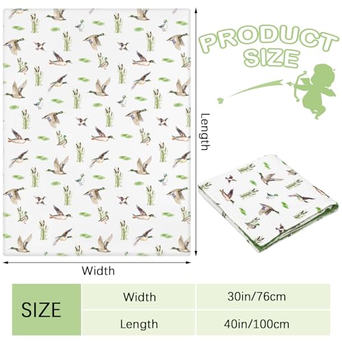 Image of HunnmingRe Mallard Duck Baby Blanket for Boys Girls Double Layer Minky with Dotted Backing Soft Mallard Newborn Blanket Essentials Registry Must Have Items for Toddler Newborn, 30 x 40 Inch(Duck)