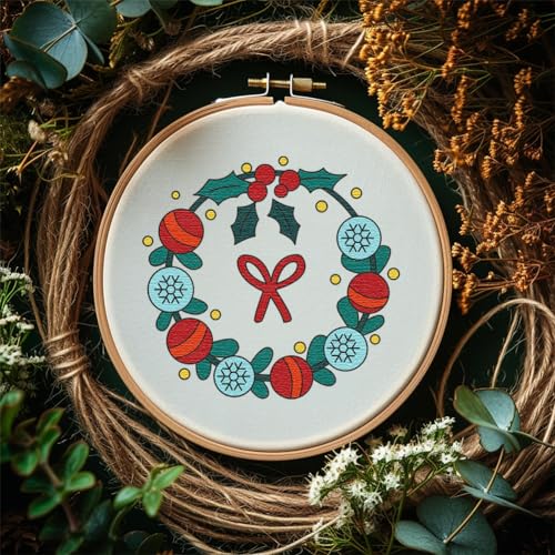 Image of Peacoblue Water Soluble Embroidery Patterns for Beginners, 26 Christmas Letters Santa Claus 4 Sheets with 80pcs, Wash Away Embroidery Pattern Stabilizer for Hand Sewing Lover Women Adults
