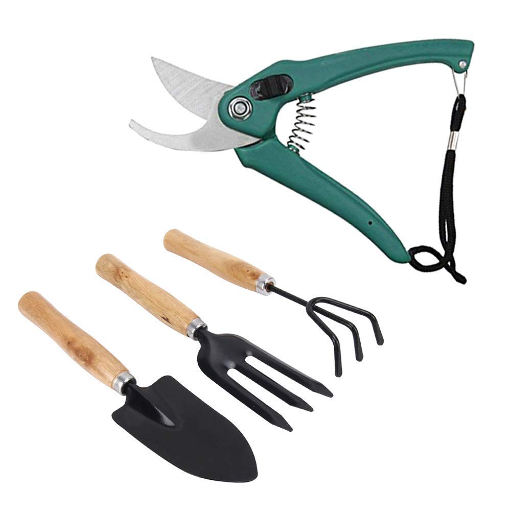 Dhairya Sales Corporation Gardening Tools - Flower Cutter/Scissor & Garden Tool Wooden Handle (3pcs-Hand Cultivator, Small Trowel, Garden Fork) (B08TVK1JWM) Amazon Price History, Amazon Price Tracker