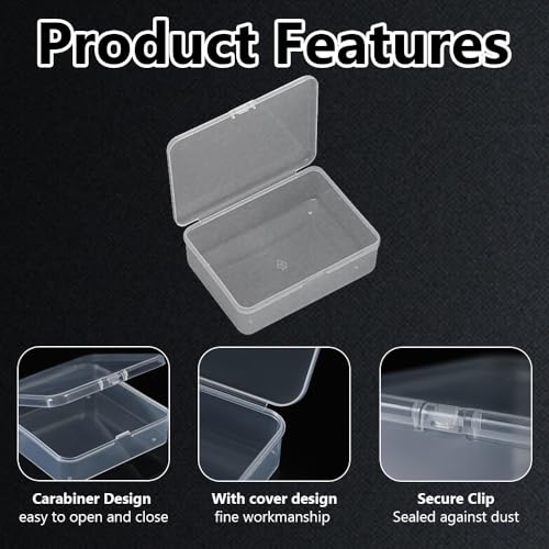 WYAN 21 Pcs Mini Container Boxes, Square Empty Mini Clear Plastic Organizer Storage Box Containers with Hinged Lids for Collecting Small Items, Beads, Jewelry, Game Pieces, Crafts (65 * 46 * 20mm) 3 WYAN 21 Pcs Mini Container Boxes, Square Empty Mini Clear Plastic Organizer Storage Box Containers with Hinged Lids for Collecting Small Items, Beads, Jewelry, Game Pieces, Crafts (65 * 46 * 20mm) - Image 3