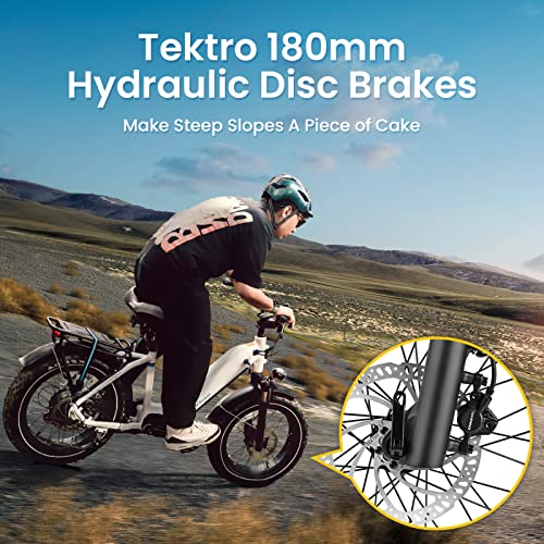 Magicycle Electric Bike For Adults 750W Motor Fat Tire E Bike 52V 20Ah Step-Thru 20'' Electric Mountain Bike For Beach S 80 Miles 7 Speeds White #TOP5