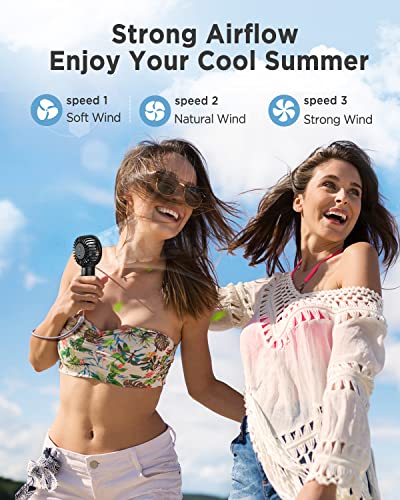 Easyacc Mini Portable Fan Mini Handheld Fan, 3 Speed Usb C Rechargeable Battery Operated Fan Pocket Fan, Personal Fan With Lanyard And Base Cooling Desk Fan For Kids Women For Travel Indoor Outdoor #TOP1