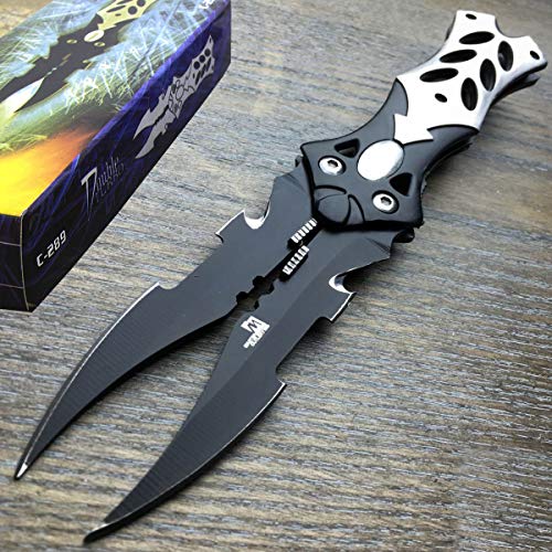 8.5" TWIN BLADE Tactical Combat FANTASY Small Portable Hidden Pocket For Practical Use