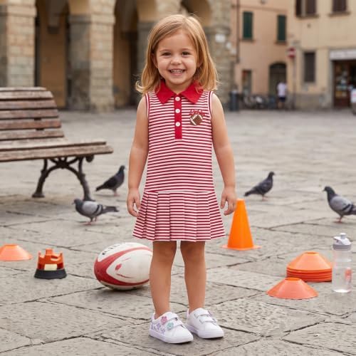Socutebabe Toddler Baby Girl Football Outfit Girls Long Sleeve Dress 6M-4Y (Football-a-Red, 12-18 Months) — view 5