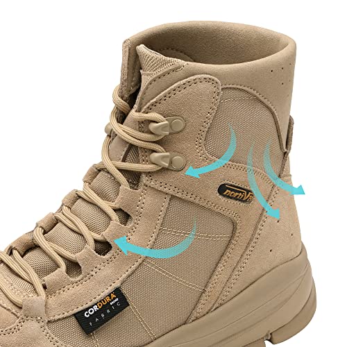 Nortiv 8 Men'S Lightweight Military Tactical Work Boots Outdoor Motorcycle Breathable Combat Boots Snmt221M Sand Size 10.5 M Us thumb #3