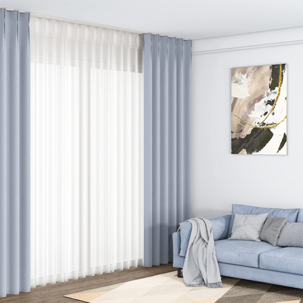 Rail De Rideau De Plafond, Rail Pour Rideaux Séparateur De Pièces, Tringle À Rideaux À Montage Au Plafond Ou Au Mur Pour Un Espace De 1 À 6 M De Large(White-Wall,2.8m(2 * 1.4m))