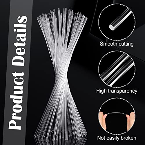 Vicenpal 120 Pcs 10 Inch Clear Acrylic Rods 1/8 Inch Diameter Acrylic Dowel Rods Round Plastic Strip Cake Topper Sticks for DIY Crafts Party Decorations Gardening - Image 5