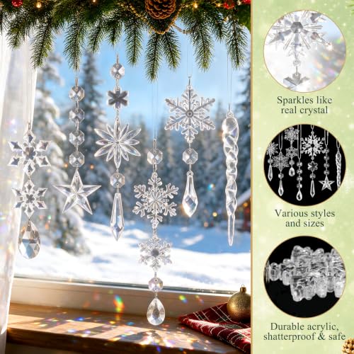 Image of Crystal Ornaments for Christmas Tree Winter Wonderland Decorations