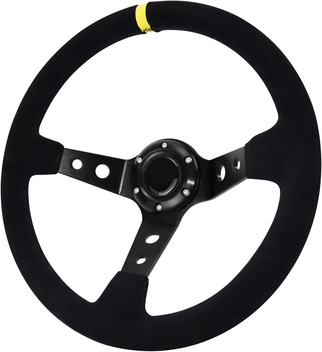 Qiilu 320mm Carbon Fiber Rennstuur Met Suède - Rood Wildleder Drift Lenkrad