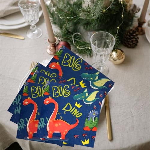 Image of Wanna Party Dinosaur Party Supplies - 20 PCS Dinosaur Theme Paper Napkins for Dino, T-Rex & Jurassic Park Parties