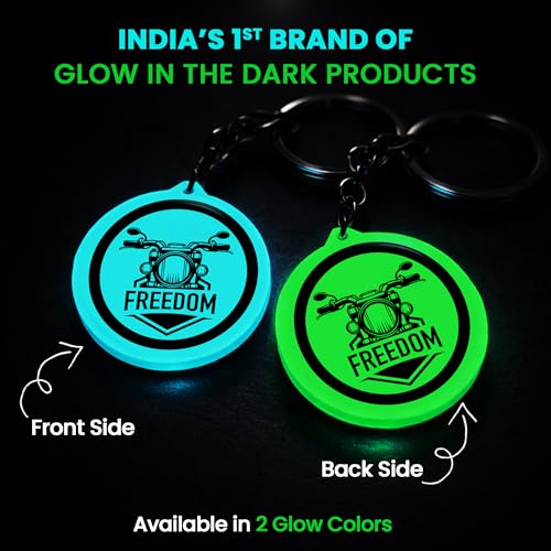 Image of Mi Glow Store Glow in Dark Keychain for Bike Men | Gift for Man | Bike Accessories | Charges in Light Glows in Dark | Key chain for Bike
