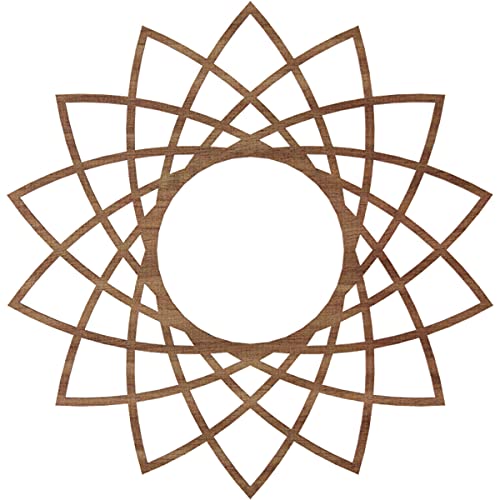 Image of Ekena Millwork 22 inchOD x 8 1 /2 inchID x 1 /4 inchT Eleanor Wood Fretwork Pierced Ceiling Medallion, Walnut