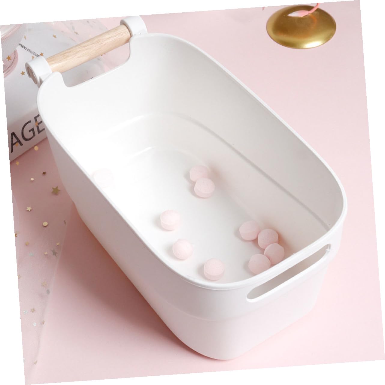 TEHAUX Ciotola per Ammollo Unghie Bianca per Manicure Artistica e Cura Mani Strumento Pratico per Nail Art Professionale e Uso Domestico Accessorio per Salone di Bellezza