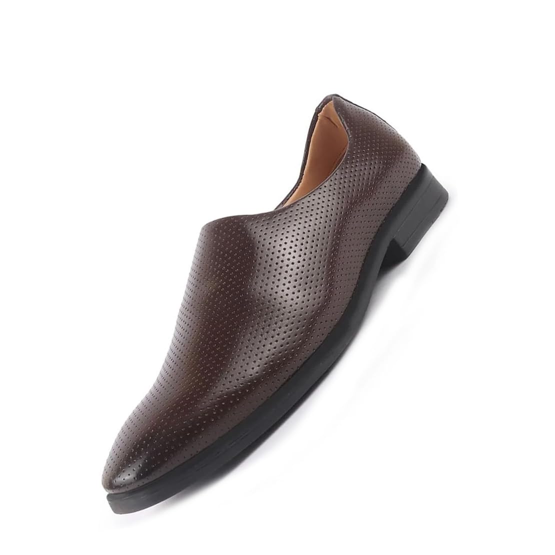 Men Ethnic Wedding Juttis and Mojaris for Traditional Kurta Pajama | Perforated Party Evening Slip-On Shoes | Formal Office Shoes with Cushioned Insole-image-40