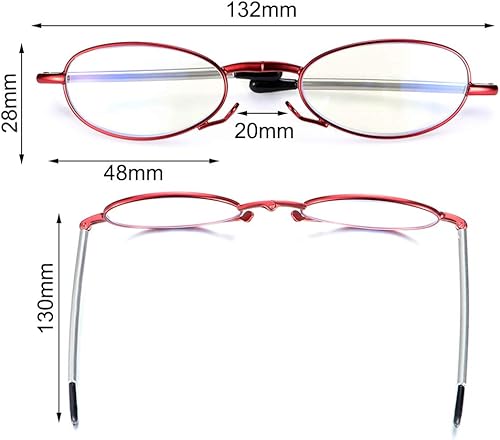 Miniatura 3 de 2 pares de anteojos de lectura plegables unisex con bloqueo de luz azul, antirreflejos UV, Negro -