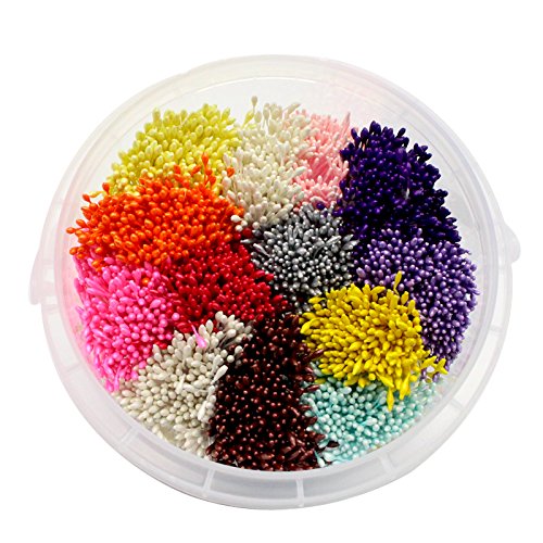 3744pcs(13colors 288pcs/color) 1mm Pearl Double Heads Flower Stamen Pistil (Mixed color 2)