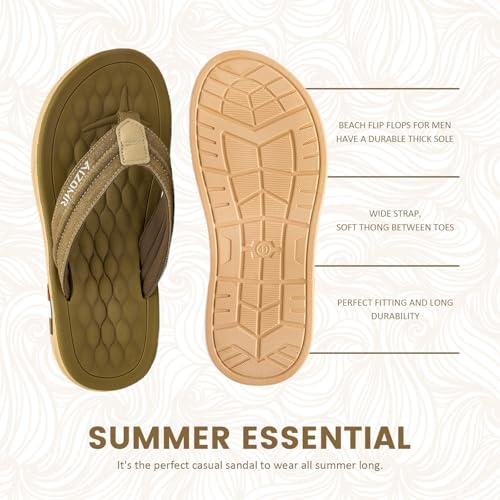 Image of Mens Sandals Arch Support Comfortable Beach Slides with Adjustable Buckle Straps Slippers for Men