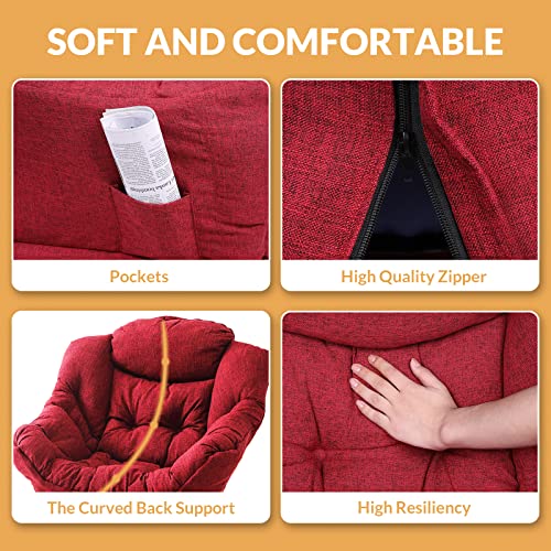 Sillón Lazy Plegable con Ottoman Rojo miniatura 3