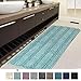 Produktbild DomoWin Badematte für Badezimmer, rutschfest, Material Mikrofaser, weich, elastisch, waschbar in Waschmaschine 43_x_120_cm Minzgrün