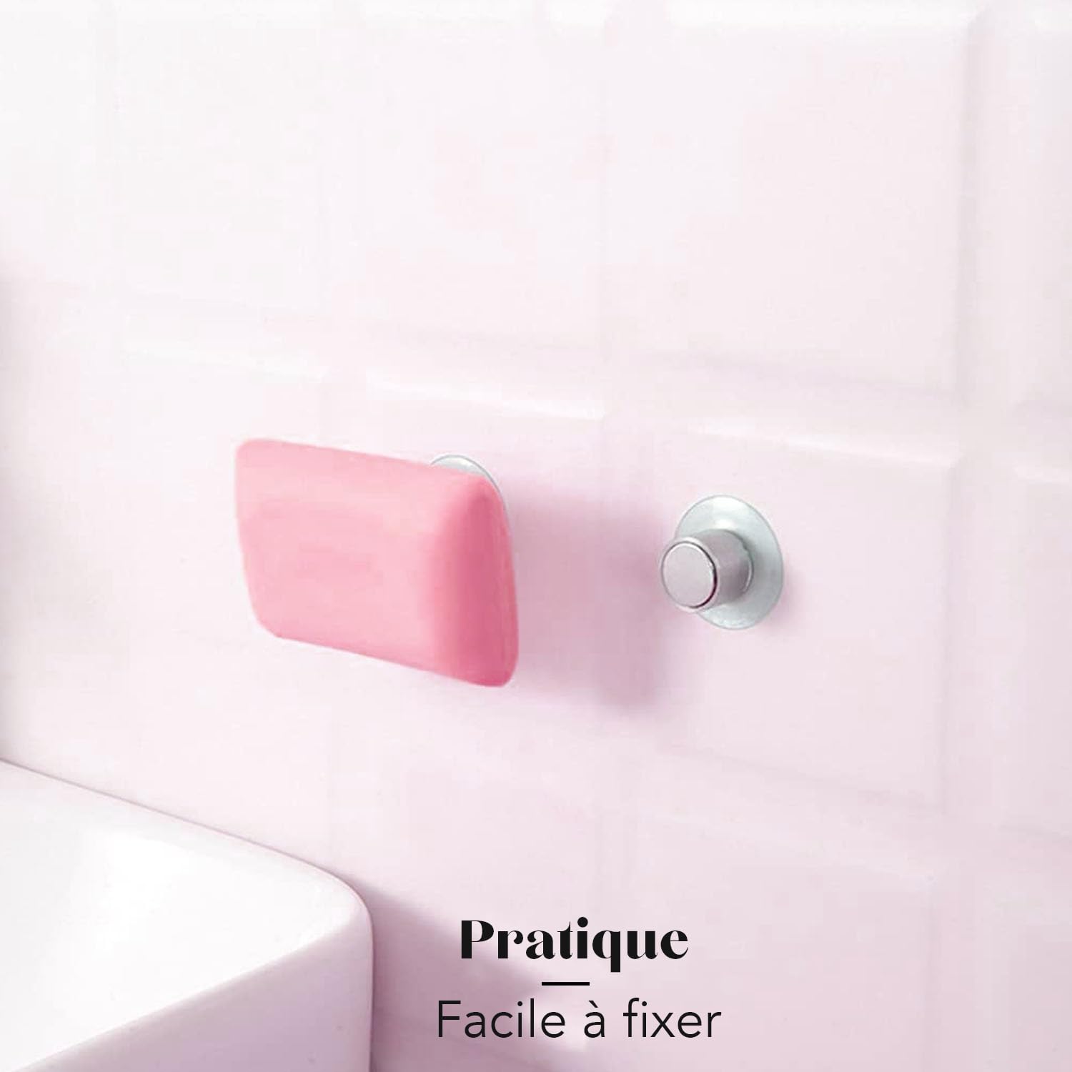 Lot de 3 Porte-Savons Magnétiques à Ventouse Acier Inoxydable Support Mural sans Perçage