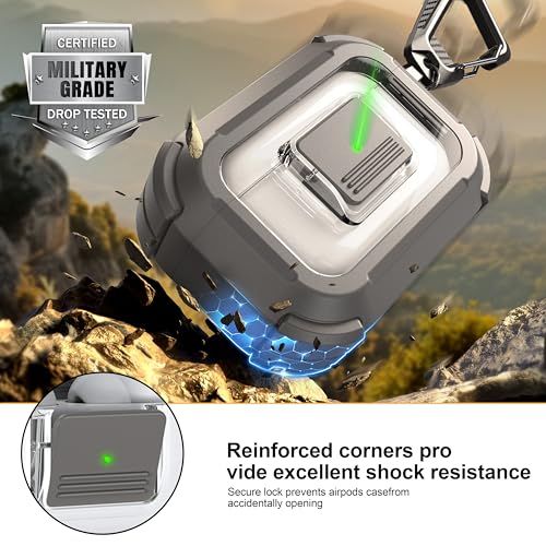 Image of RFUNGUANGO AirPods Pro 3 Case MagSafe Magnetic Automatic Lock, Gray