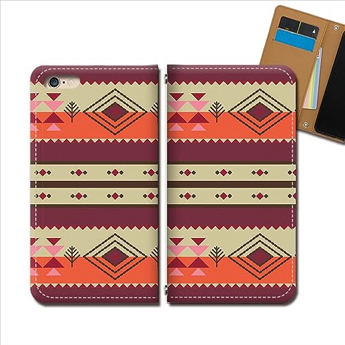Xperia 1 VII A501SO ケース スマホケース 手帳型 ベルトなし 模様 柄 ネイティブ 手帳ケース カバー バンドなし マグネット式 バンドレス フェミニン デザインC eb322040137603
