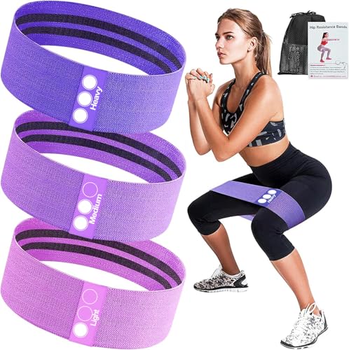 Resistance Bands, 3pcs Fitnessbänder Hip Widerstandsbänder Set mit...
