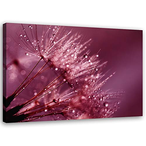 Tableau sur toile XXL violet Feeby | Déco salon gouttes d'eau 100x70 cm