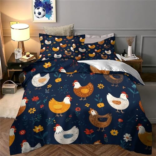 Parure de lit poulet 140x200抗过敏 microfibre douce pour enfants - 6