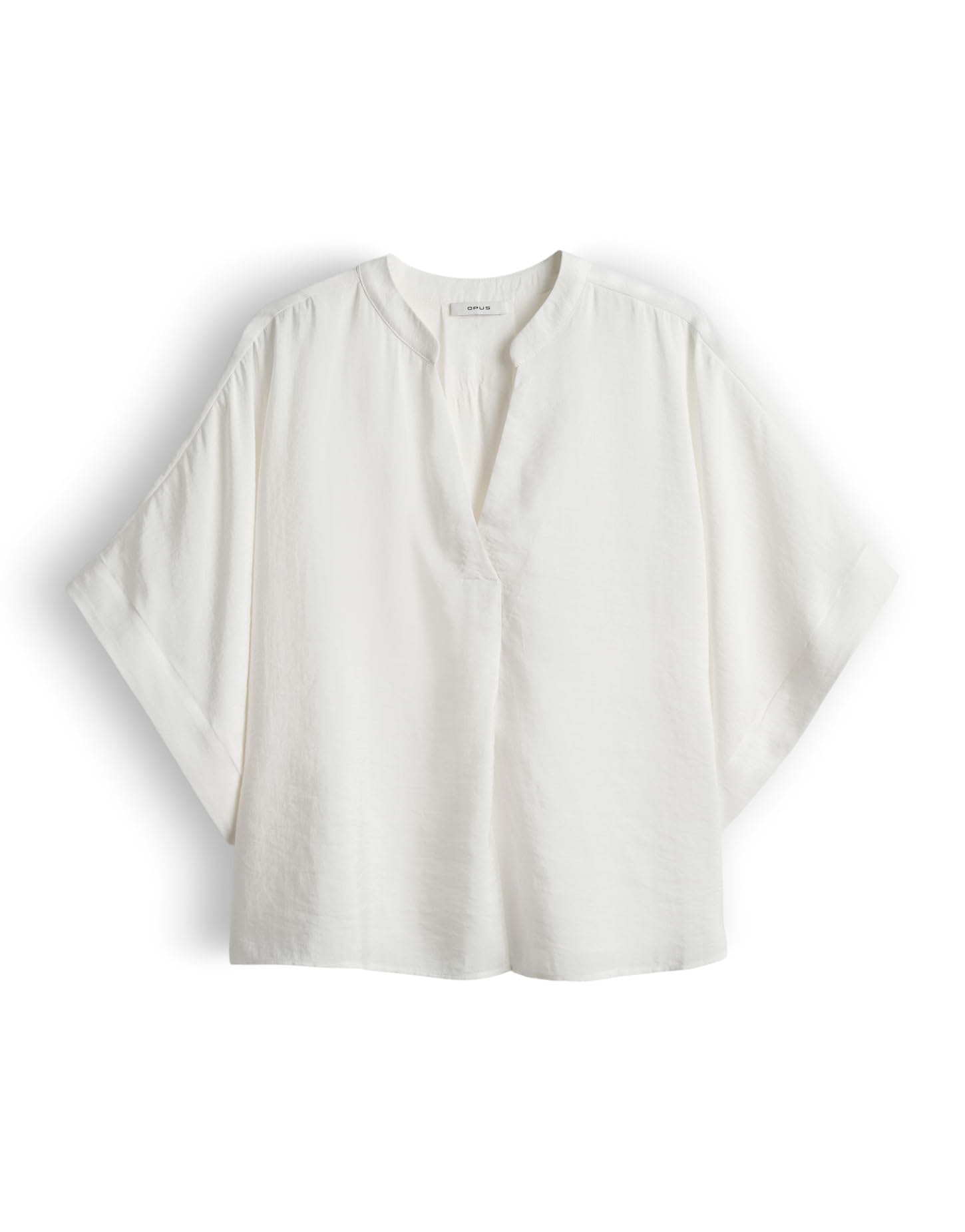 OPUS Damen Kurzarmbluse | Oversized geschnittene Cape Bluse im Cottonmodal Mix