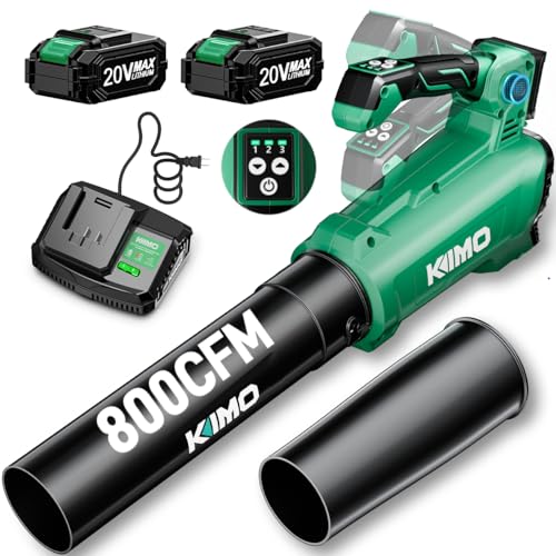 KIMO Leaf Blower Cordless with Battery and Charger, 800CFM/300MPH, Precision