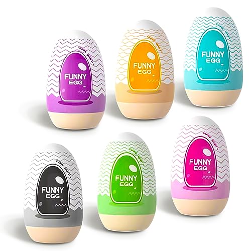 6-pcs Set Portable Male Masturbator Egg，Soft and Flexible Pocket Pussy Blowjob and Anal Sex Toys Realistic Texture, for Male Masturbation.