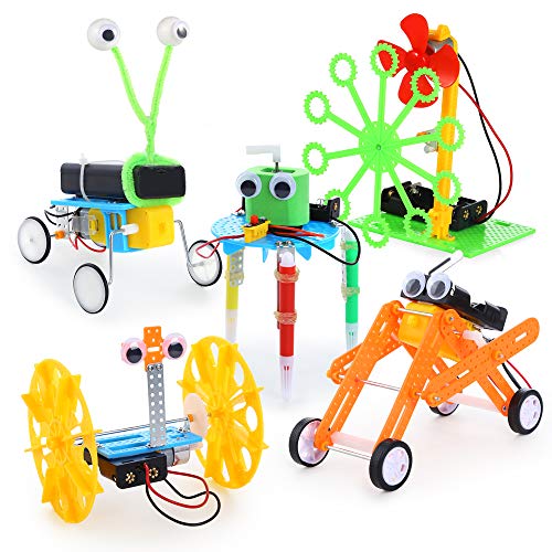 Sntieecr 5 Set Robotic Science Kits, DIY STEM Science Assembly Kit, Educational Robot Learning Kits Set for Kids Science Projects