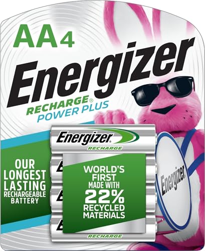 Image of Energizer Power Plus Rechargeable AA Batteries (4 Pack), Double A Batteries