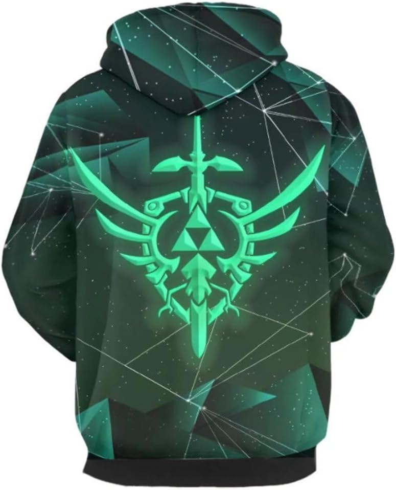 CHLOBLOM Link Hoodie Cosplay Costume Hooded Novelty Pullover Sweatshirt - Image 3