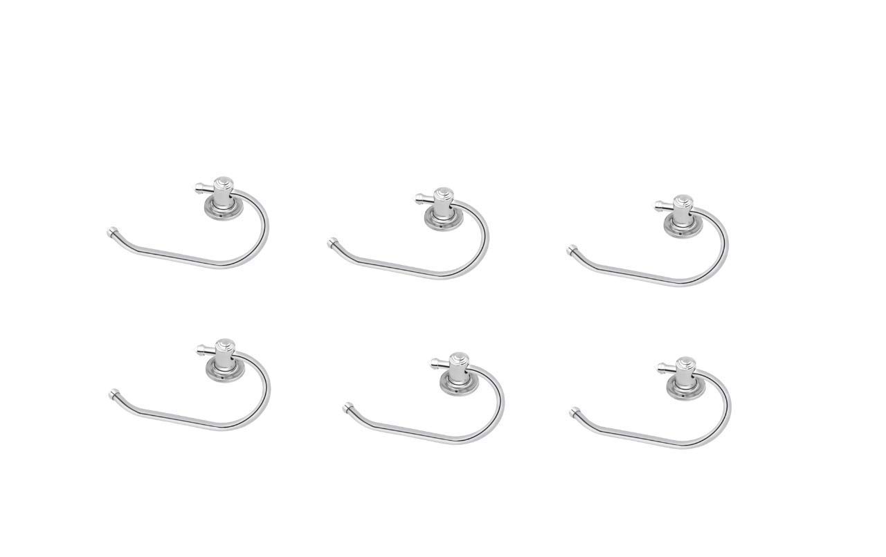 SANJARI Stainless Steel Square Napkin Ring/Towel Ring/Napkin Holder/Towel Hanger/Bathroom Accessories(Chrome) - Pack of 6 (Design 1)